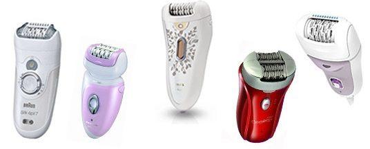 Different brands of epilators.